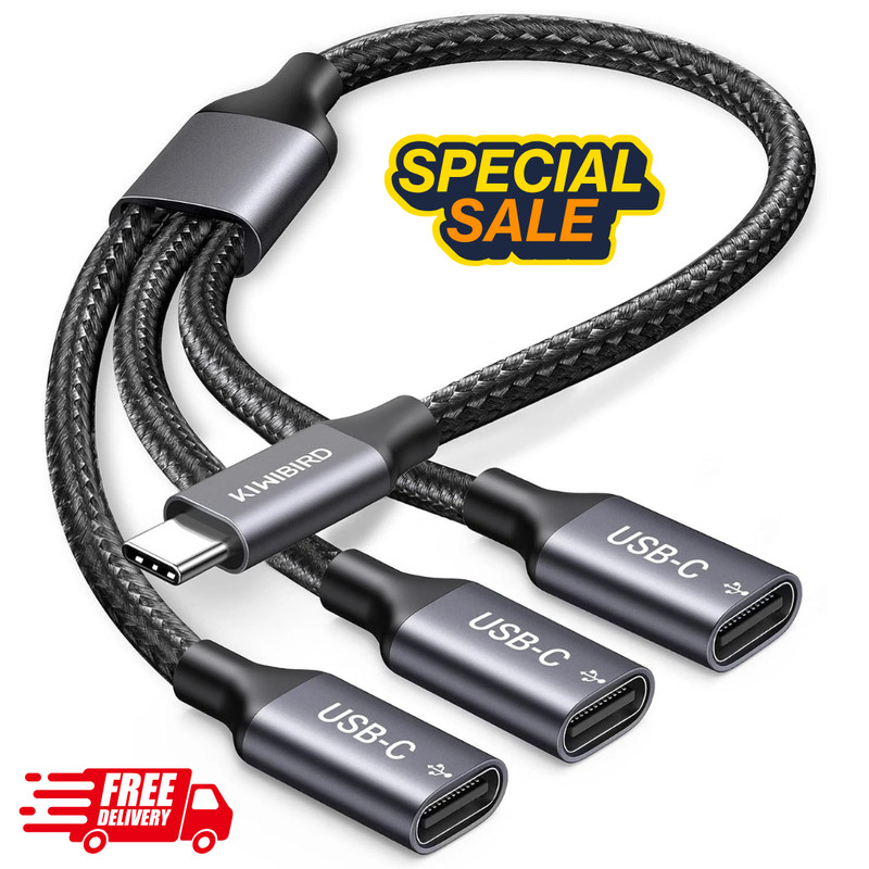 USB C Splitter 1 in 3 Out, USB Type C Splitter, USBC Male to Multi Type C Female