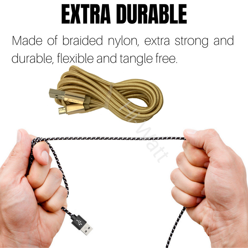 3 Pack Micro USB Cable 10FT Long Fast Charger Data Cord For Samsung Android LG gallery