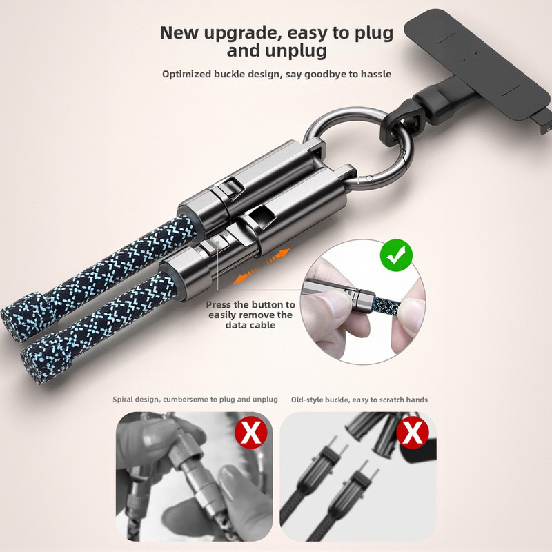 Phone Wrist Lanyard Featuring Integrated 240W USB-C Cable for Charging and Data gallery