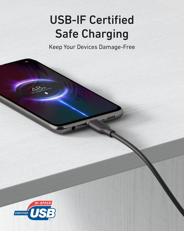 Type C Cable，2 Pack USB a to USB C Flow Cord, Fast Charging for Iphone 17 16 or gallery