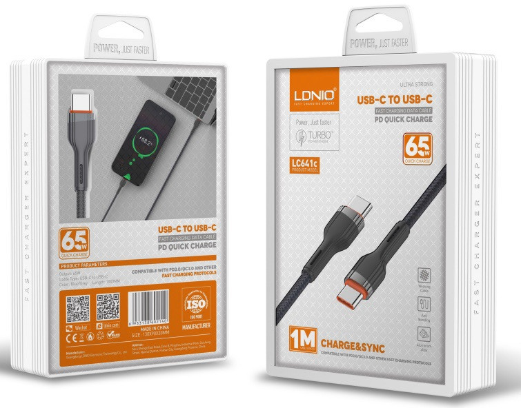 Type C To C Fast Charging Cable -65w Braided Cable