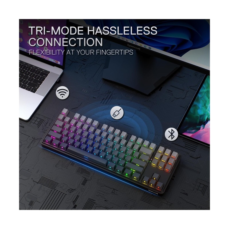 Redragon K707 PRO GB 80% Gasket RGB Gaming Keyboard, 3-Modes Wirele... Fast Ship gallery