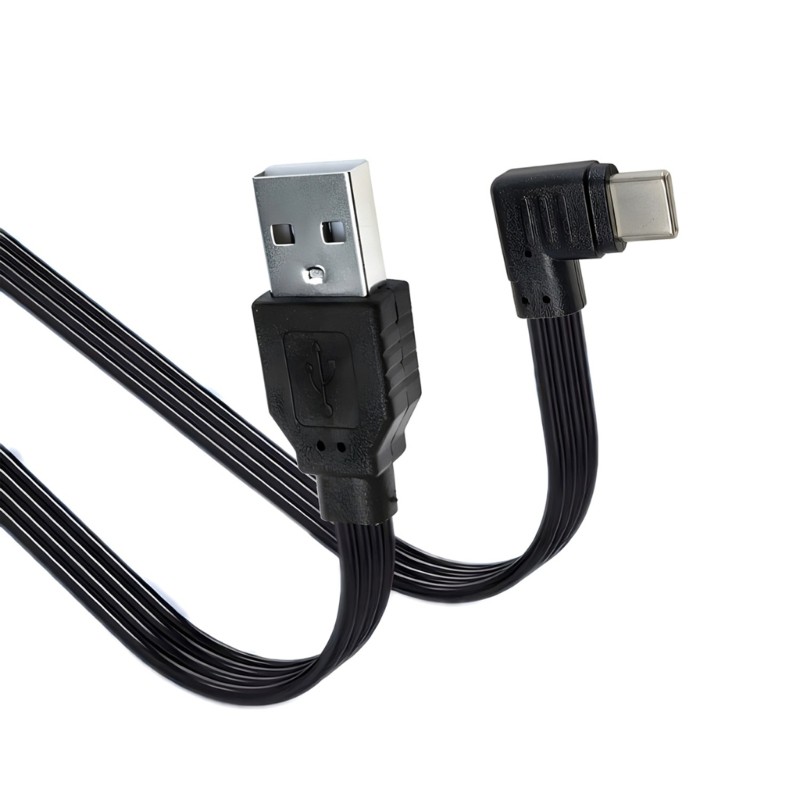 Flat Slim USB to Type C Charging Cable Power Cord Wire For Laptops And Phones gallery