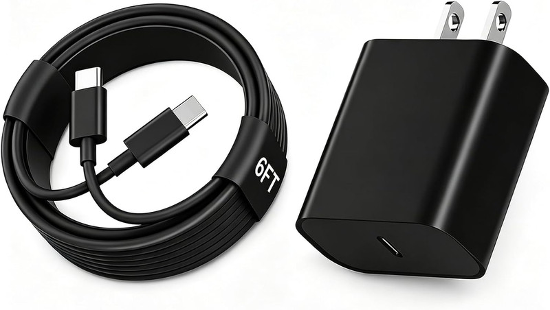 Iphone 17 16 15 Long Charger Fast Charging,20W Ipad USB C Wall Charger Block wit