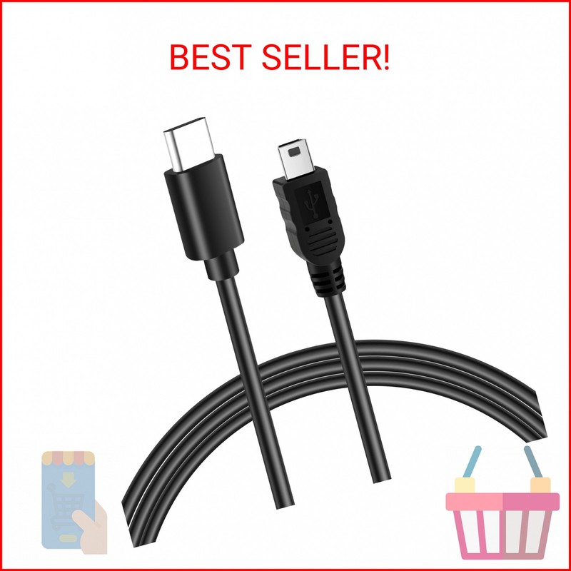Kxable USB C to Mini USB Cable 6 Feet, USB C to Mini 5-Pin Charging & Sync Data
