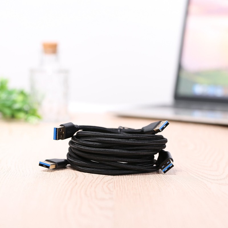 USB 3.0 Male to Male Cable 2-Pack, 6ft Braided USB Type A for Hard Drives, gallery