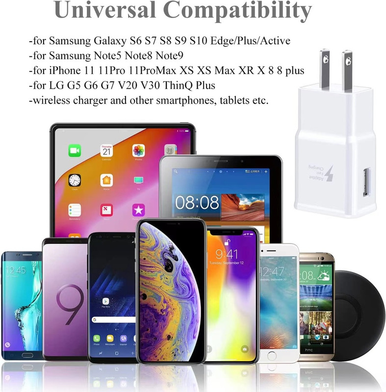 50X Adaptive Fast Charging Block USB Wall Charger Adapter Android For Samsung gallery
