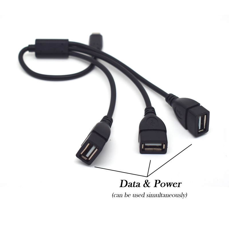 2pcs USB-C Male to 3 USB-A Female Data Transfer Charging Cable Extension Cord gallery