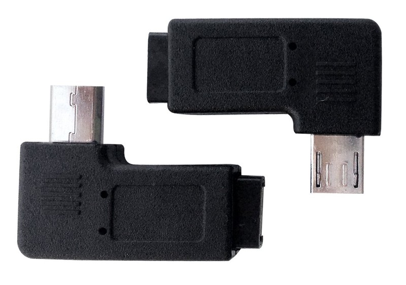 1 Pair Right Left 90 Degree Angle Micro USB Male to Micro USB Female Adapter gallery