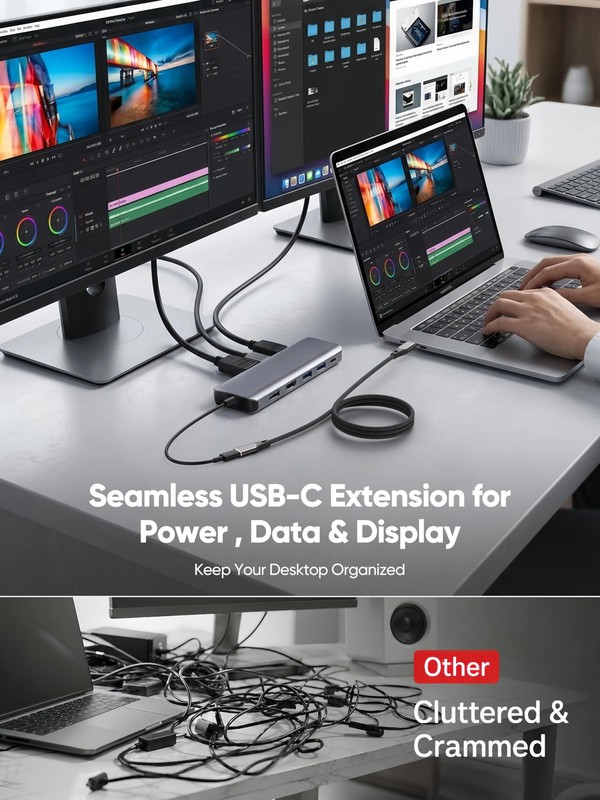 USB Extension Cable 6ft, 4K60Hz Video/20Gbps/100W Fast Data Transfer Charging... gallery