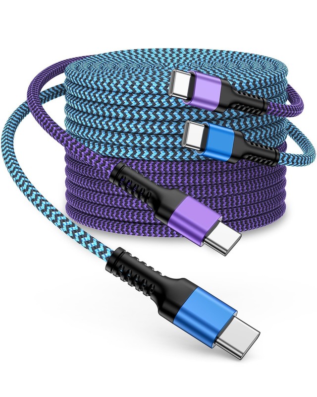 iPhone 15/16/17 Fast Charger Cable 10ft, Extra Long 10FT, Blue, Purple