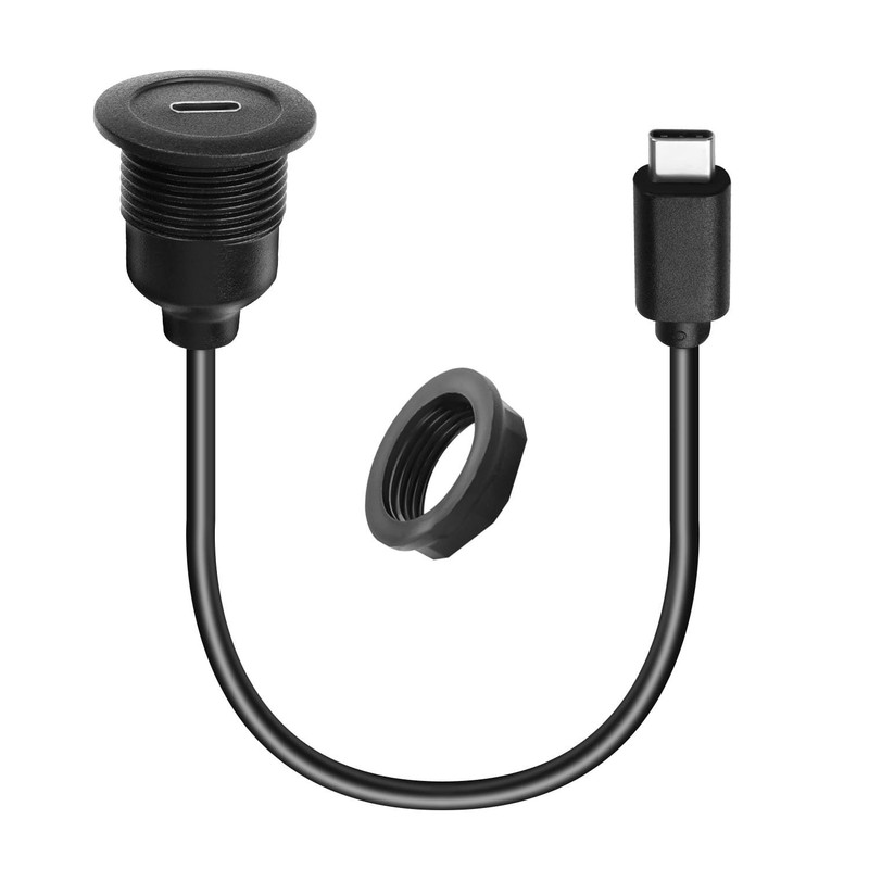 10Gbps USB C 3.1 Threaded Fixed Mount Connector Short Cable PD 60W USB Type C…