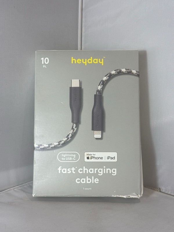 2 Pack – Heyday 10′ Lightning to USB-C Braided Cable Dusk Blue (MFi Certified)