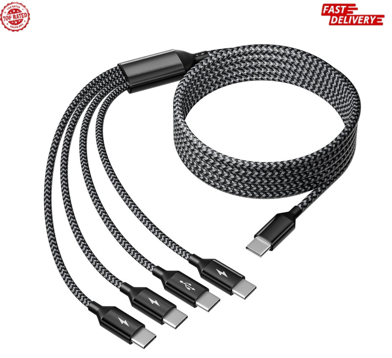 USB C Splitter Multi Charging Cable, Dual Type C Charger Cord,4 in 1 Multiple Ny