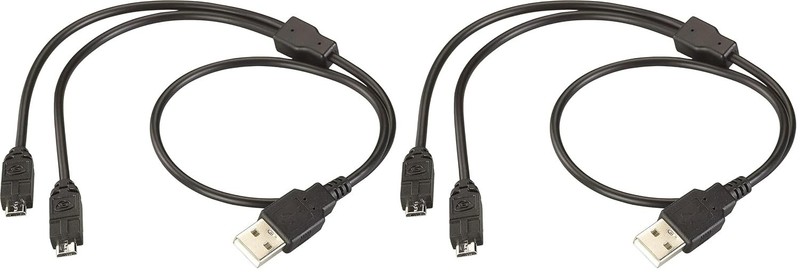 Pack of 2 USB Male-to-Male Cords for Stinger Flashlights - Overcharge Protection gallery