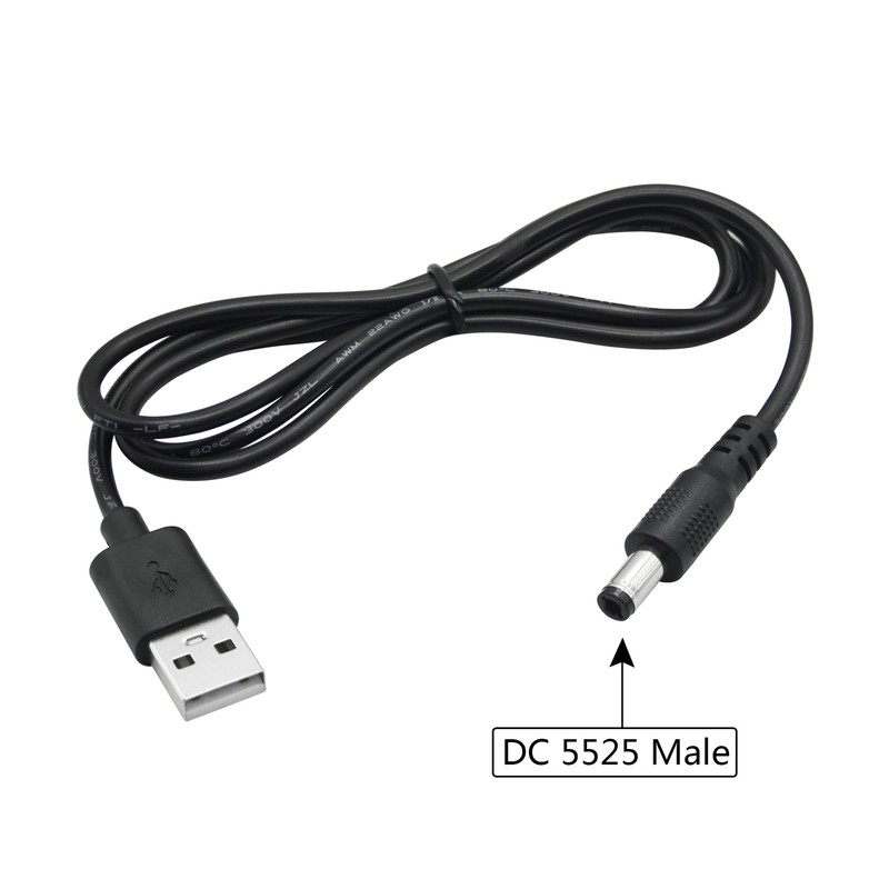 2Pcs USB to DC 5.5mm x 2.5mm Power Cord 3FT USB 2.0 A Male to DC 5.5mm x 2.5m... gallery