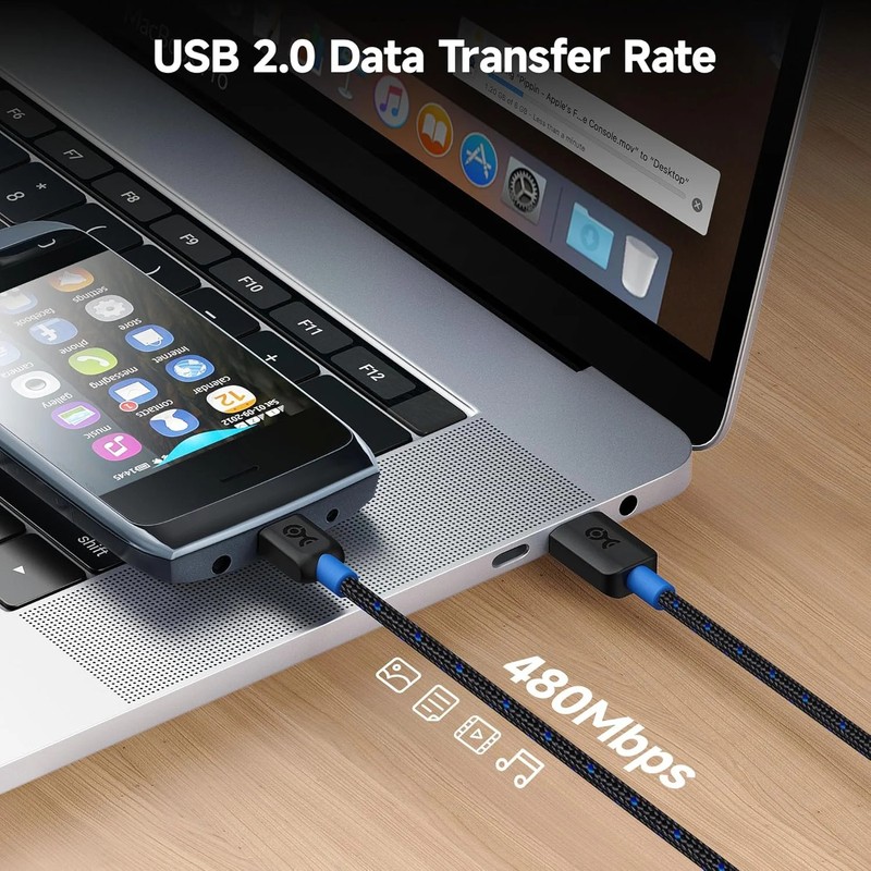 Cable Matters Braided USB C to Micro USB Cable - 1ft, [3A/15W Charging, 480Mbps gallery