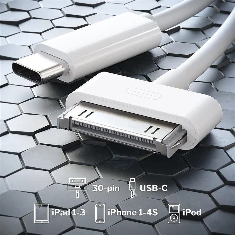 30-Pin To USB C Adapter Charging Data Sync Cable for IPhone 4 4S 3GS IPad 3 2 gallery