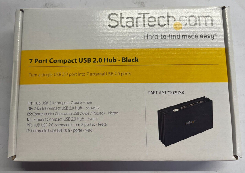 StarTech.com ST7202USB 7 Port Compact USB 2.0 Hub - Black gallery