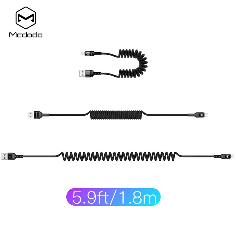 Braided LED Spring Data Cable Cord Charger For iPhone 14 13 12 11 Pro Max SE 7 8 gallery