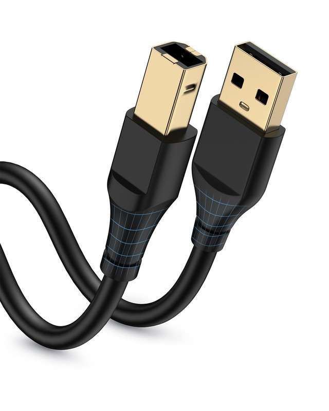 HP Printer Cable 20ft, Square USB A to USB B Cable for Printer/Scanner Epson,…