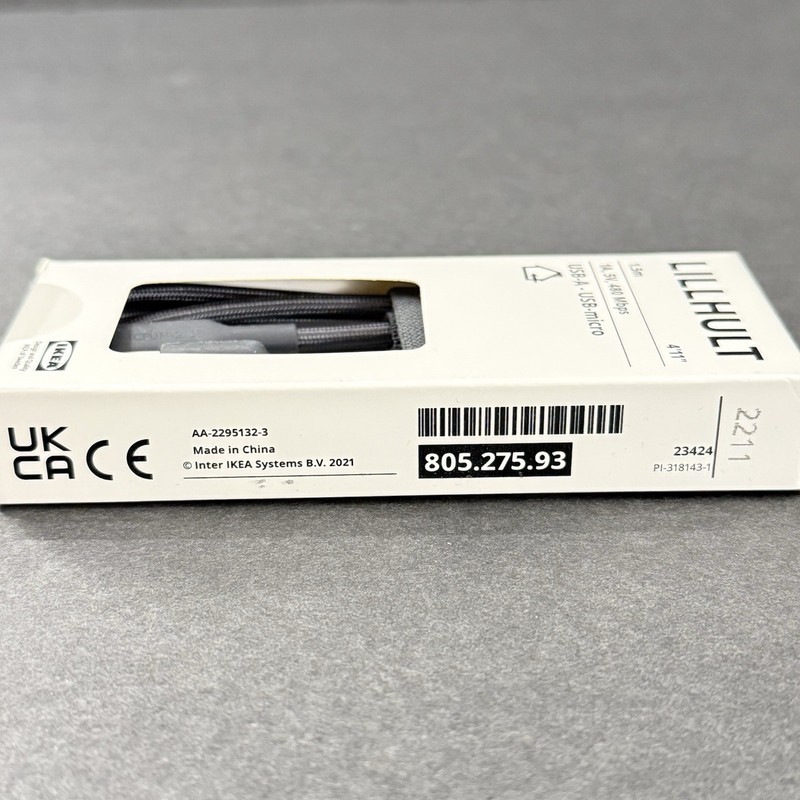 Ikea Lillhult USB-A, USB-MICRO 1A, 5V, 480 Mbps # 805.275.93 Gray Color gallery