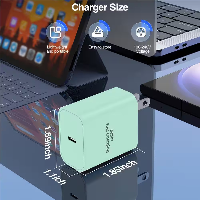 10 Ft. Type C Charger 2 Pack 45-Watt Super Fast Charging Block with USB-C Cable gallery