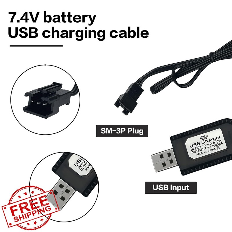 BaiWeiDun 7.4V USB Charger Cable Blue SM-3P gallery