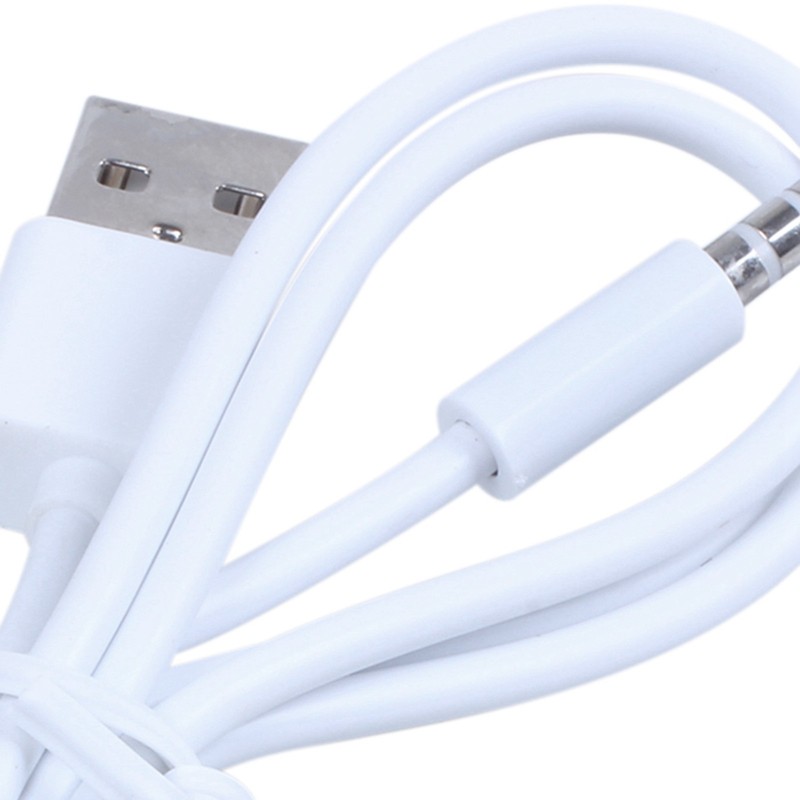 2X 3.5Mm Plug Audio Aux to Usb 2.0 Plug Adapter Charging Cable 1M White U8A2 gallery