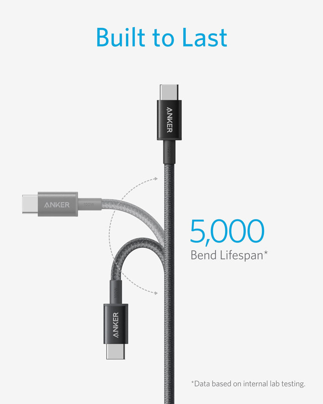 Anker USB C to C Cable, 2-Pack 6 FT (1.8 m) Type C 100W 6ft, Black gallery