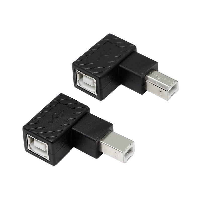 USB 2.0 Type-B Printer Adapter, 2Pack 90 Degrees USB 2.0 B Male to Type-B Fem…