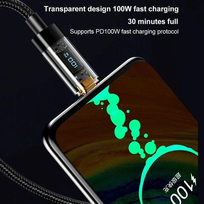 PD 100W 5A USB-C Digital Display Cable For Phone Macbook Type C Fast Charging gallery