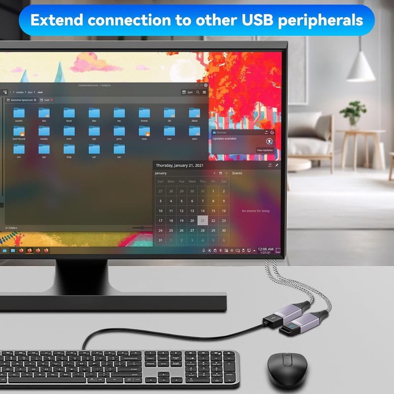 2025 Upgraded,USB Splitter 1 in 2 Out Cable,Double USB Port Extender Power Split gallery