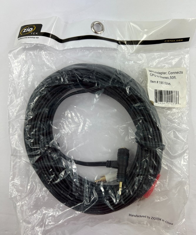 Rare – Ziotek MP3 Adapter, Connects CPU To Stereo – 50ft #190 0296 – NOS