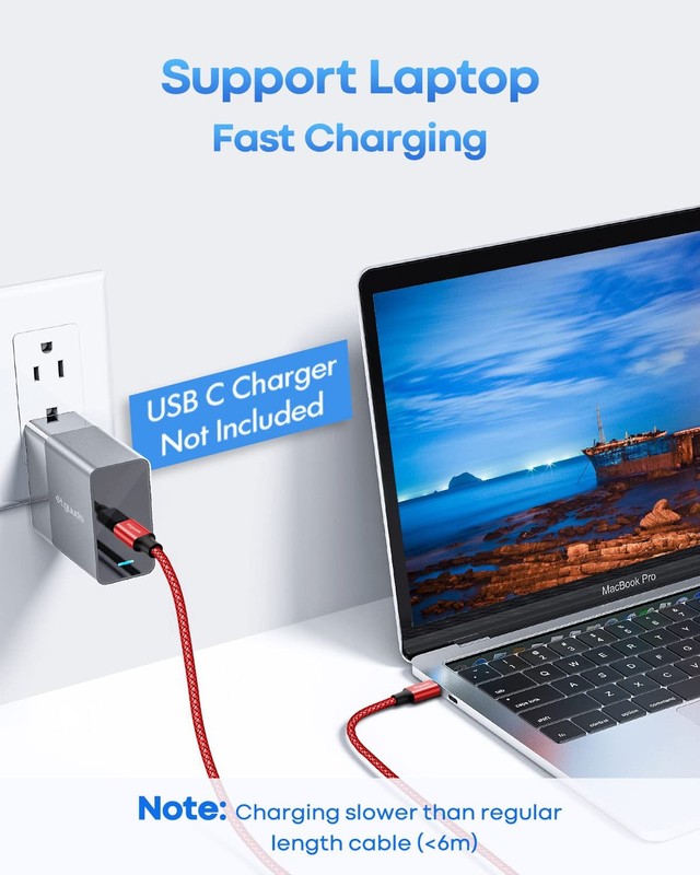 Long USB C to USB C Cable [20ft, 1-Pack], 20 Foot USB 2.0 Type C to Type C Ch... gallery