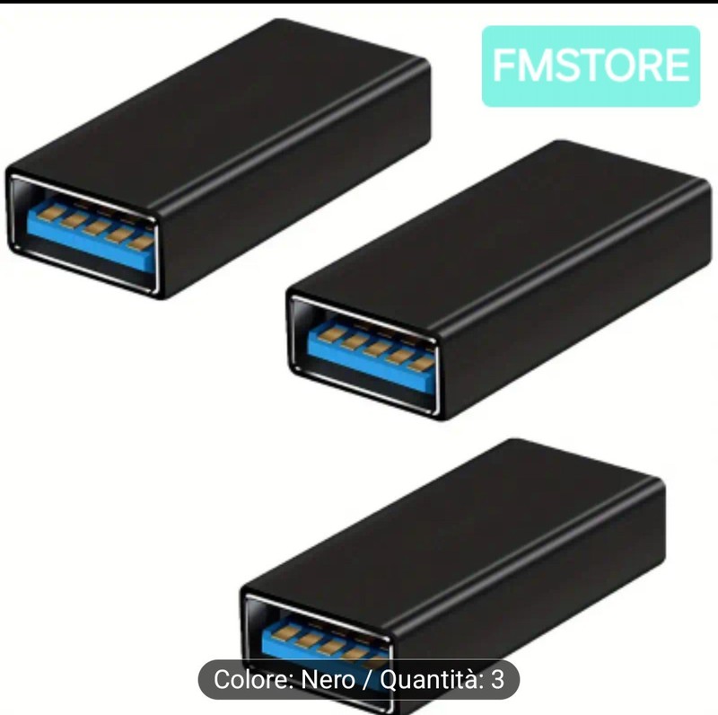 3PCS USB 3.0(F) TO USB 3.0(F) DATA TRANSFER CONNECTOR ADAPTER #555
