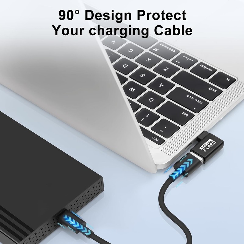 Powerful USB 3.0 to Type-C 2-Pack - Straight & Angled Adapters Included gallery