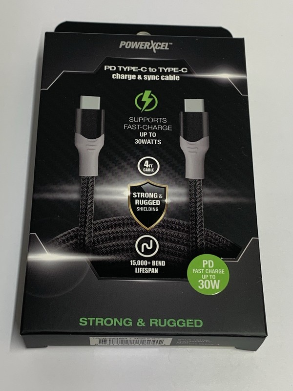 Powerxcel Fast Charge 4-Ft Charge And Sync Cable PD Type-C To Type-C