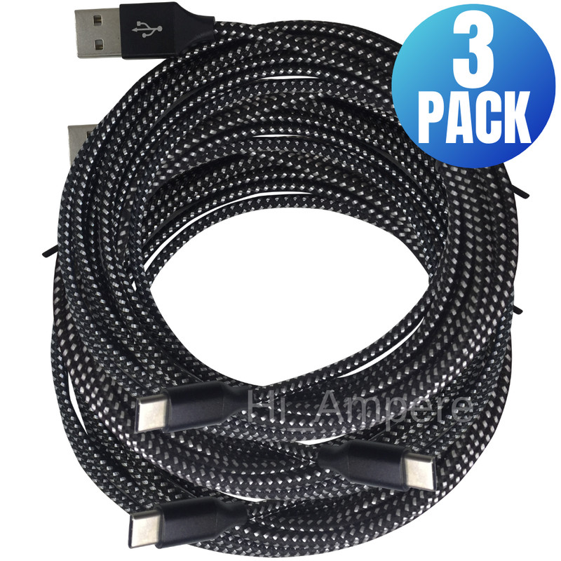 3 Pack 10FT Fast USB Type C Charger Cable For Samsung Galaxy Note20 Ultra 5G S10