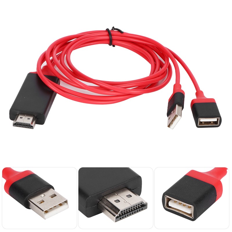 1080P HD USB Male Female to HDTV AV Adapter Cable for iOS Laptop