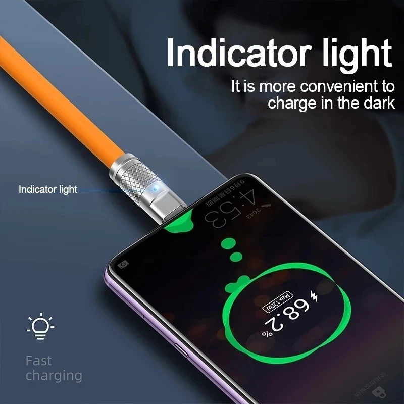 3PCS 120W USB C to C Super Fast Charging Cable Liquid Silicone Data Cord For S26 gallery