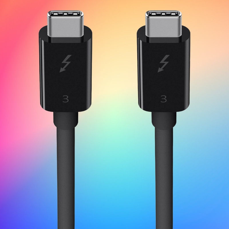 Thunderbolt 3 USB-C to USB-C Cable 1.6ft 100W Fast Charging Black