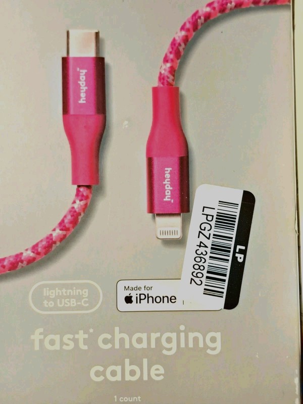 heyday Apple AirPods (1st & 2nd Gen) Silicone Case w/ Clip -Neon Pink + Cable gallery