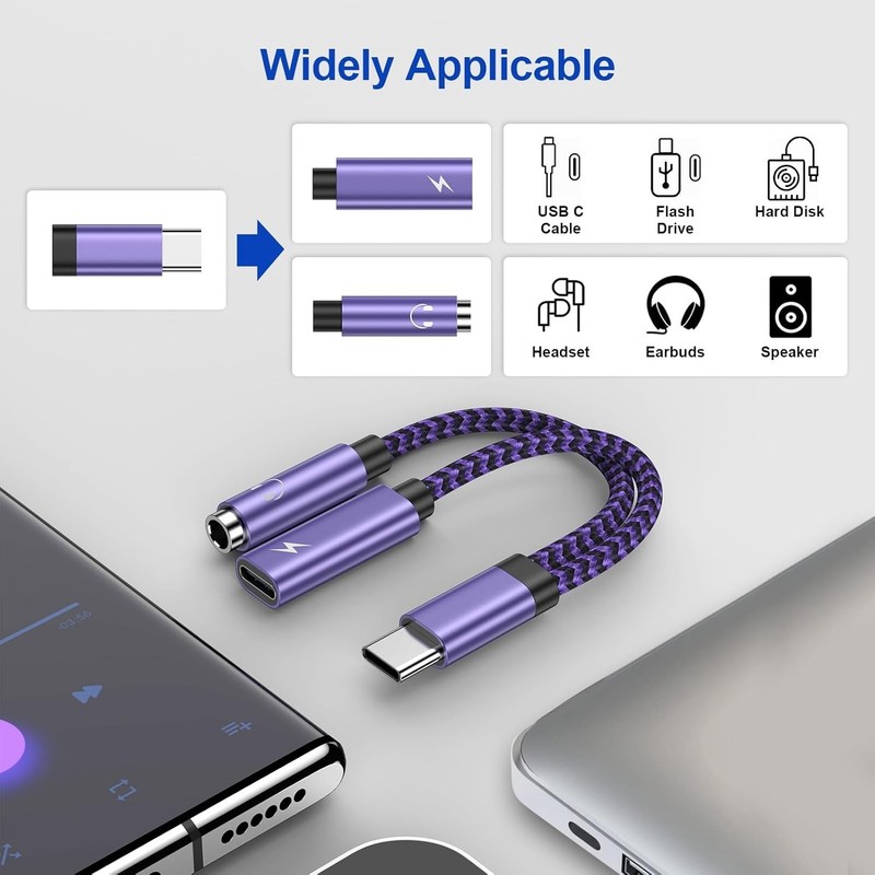 USB C Samsung Headphone Adapter for Galaxy S24 S23 FE S22 Ultra S21 FE S20 A5 gallery