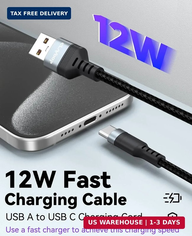 25ft USB C Cable Fast Charging 12W, Extra Long USB A 2.0 to USB-C Charge Cord 25 gallery