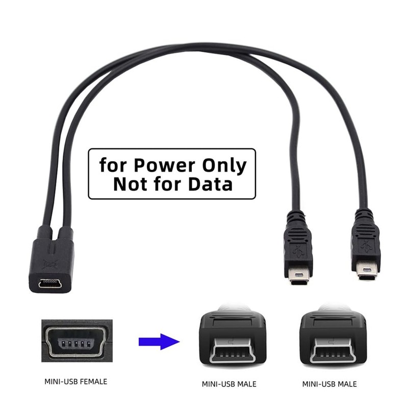 Mini USB 2.0 Female DC 5V to Dual Mini USB 5Pin Male Splitter Extension Charg... gallery