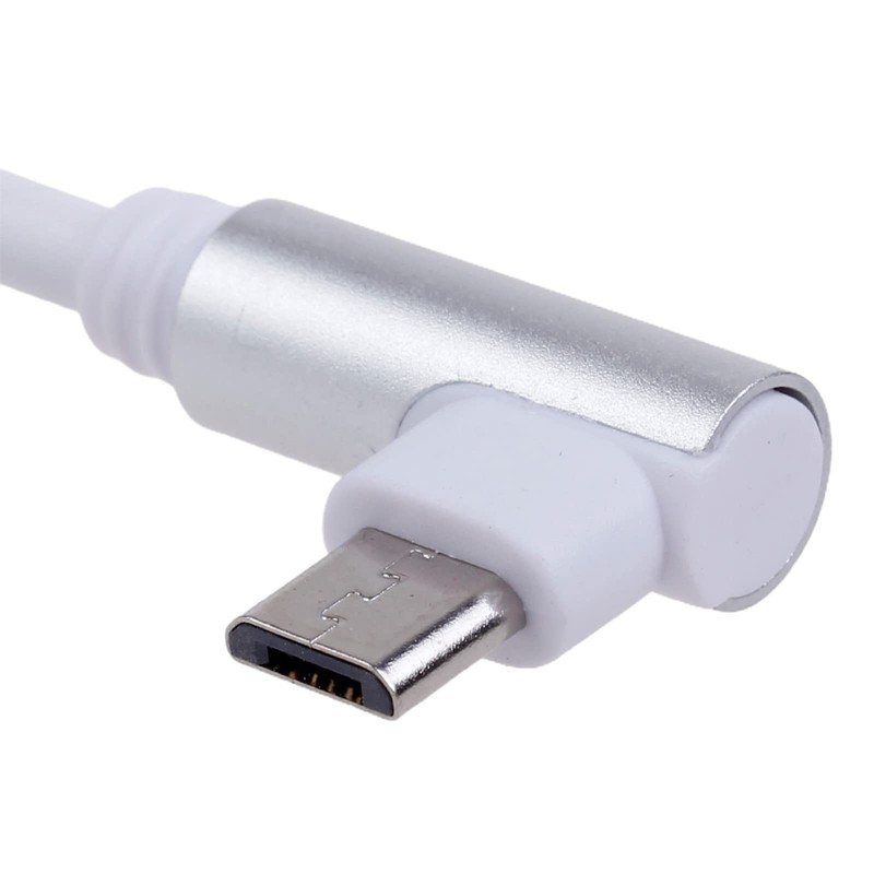 White 90 Degree USB Cable Right Angle L Shape Fast Charging Data Sync 0.3m gallery
