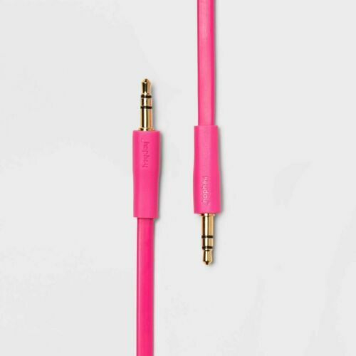 HEYDAY Audio Cable 3 ft. Pink Pizzazz Color, 3.5 mm Aux Plug
