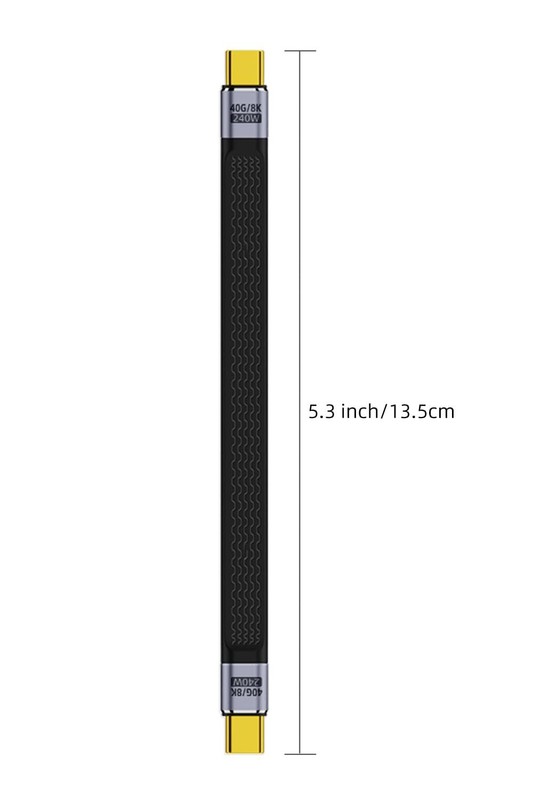 Short USB C to C Cable 5.3in 240W Fast Charge 40Gbps Data 8K Video USB4 Cord gallery