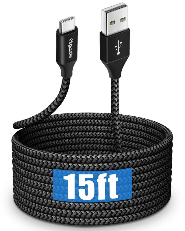 Long Usb C Cable 15Ft, Usb 2.0 To Usb Type C Cable Fast Charging Nylon B